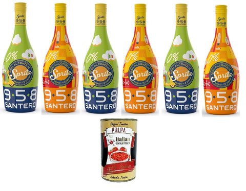 Santero 958 Spray 0% Alcohol-Free 6 x 750 ml + Italian Gourmet Polpa 400 g