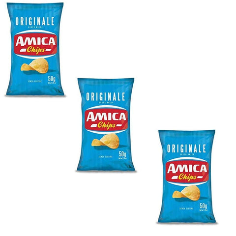 Amica Chips Classica Original Patatine Potato Chips Salted 50 g Potato Pack of 3