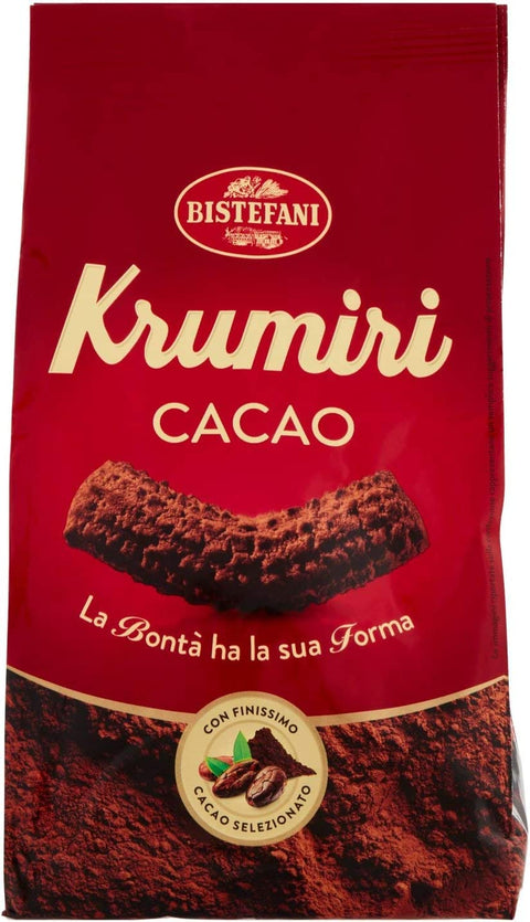 6 x Bistefani Krumiri al cacao biscuits with cocoa biscuits, 300 g, very fine cocoa, 100% Italian biscuits