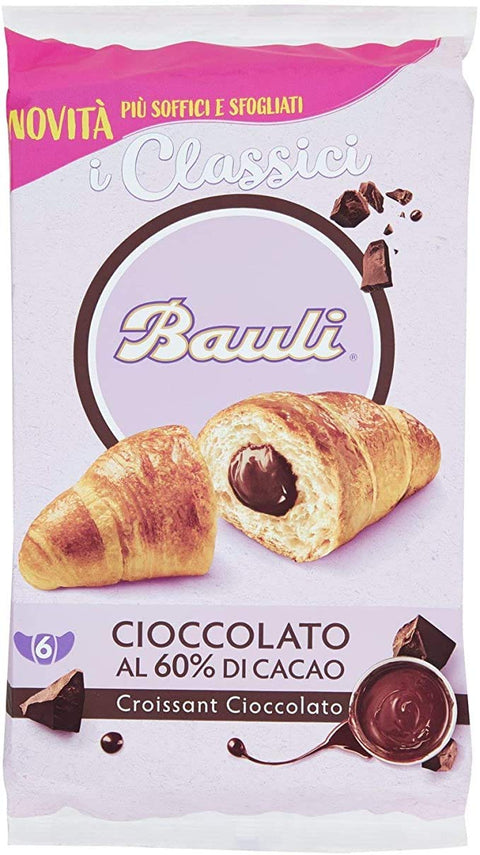 12 x Bauli Cornetti Croissant Cioccolato Chocolate Brioche Cakes Cocoa (6 x 50 g) Chocolate 300 g