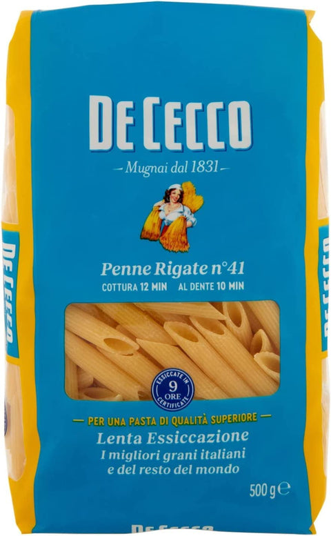 10x Pasta De Cecco 100% Italian Penne Rigate n. 41 Pasta 500g