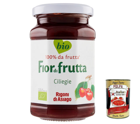 Rigoni di Asiago 3 x 250 g - Fiordifrutta Fruit Spread - Cherry Spread, Jam Spreads Original from Italy + Italian Gourmet Polpa 400 g
