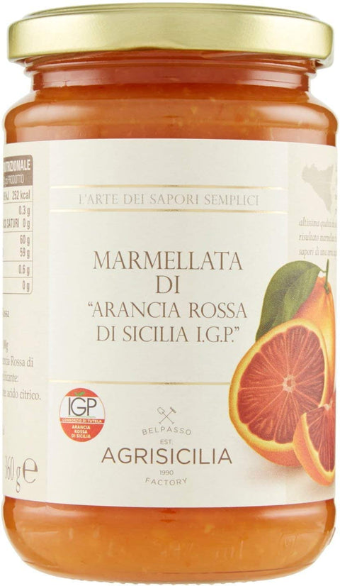 Agrisicilia Marmellata di Arancia Rossa di Sicilia IGP - Sicilian Blood Orange Jam IGP 6 x 360 g