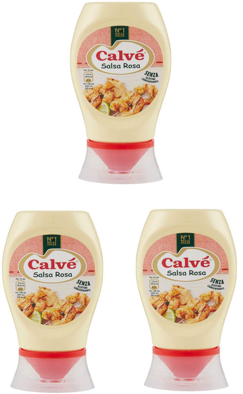 Calve Calvè Salsa Pink Mayo Fryer Sauce Squeeze 225 ml Pack of 3