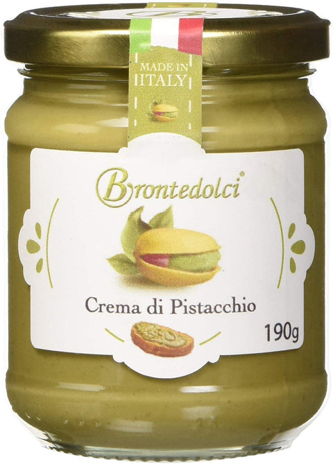 2 x Brontedolci Crema Spalmabile di Pistacchio Spreadable Pistachio Cream 190 g in Glass from Sicily with 40.5% Pistachio