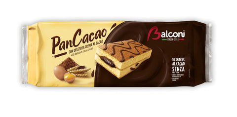 Balconi PanCacao Snack al Cacao Soft Sponge Cake and Sweet Cocoa Cream 280g