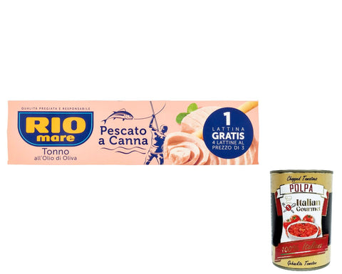 4x Rio mare Tonno all'Olio di Oliva Pescato a Canna Tuna Caught with the Rod in Olive Oil 80 g