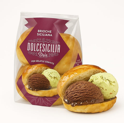 Dolcesicilia Brioche Siciliana per Gelato e Granita Sicilian Brioche for Ice Cream and Granita 10x 280g