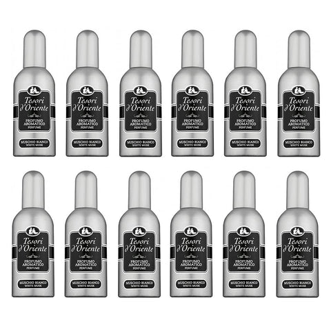 12 x Tesori d'Oriente Profumo Eau de Toilette Fragrances Muschio Bianco Perfume White Musk 100 ml Eau de Toilette