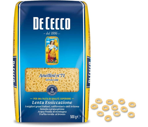 De Cecco Pasta 100% Italian Anellini n° 71 Short Pasta 500g