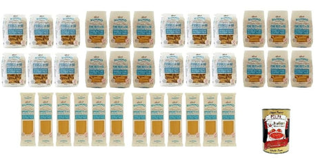 Rummo Pasta Gluten-Free Mix 36 x 400 g Fusilli, Penne, Spaghetti - al Bronzo, Slow Dried, Extra Bite-Resistant, Corn & Rice - Storage Pack + Italian Gourmet Polpa
