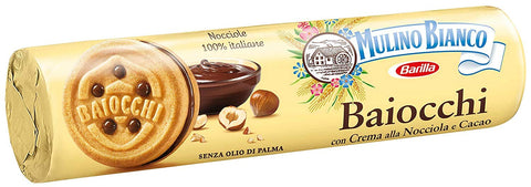 6 x Mulino Bianco Baiocchi Tube Chocolate Reigel Biscuits with Chocolate 168 g Snack