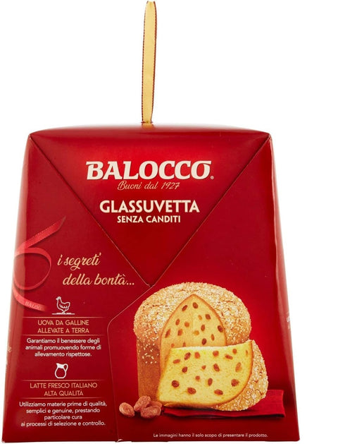 3x Balocco Glassuvetta Panettone Senza Canditi Without Candied Fruit, with Raisins 1kg + Italian Gourmet polpa 400gr