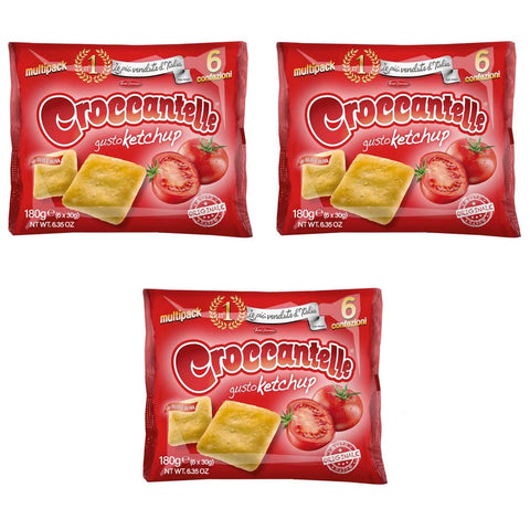 Croccantelle Gusto Ketchup Multipack 210 g (6 Envelopes) from Italy (Pack of 3)