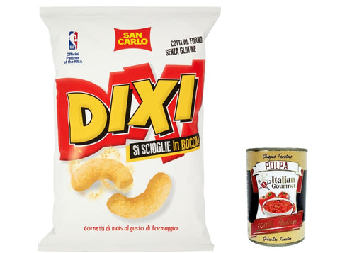 5 x San Carlo Dixi corn chips patatine salted 40 g cheese cheese crisp cheese chips + Italian gourmet polpa 400 g