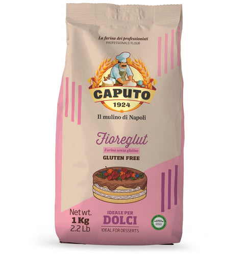 10x Antico Molino Caputo Flour Farina Senza Glutine per Dolci Fioreglut Gluten Free Cake Flour Ideal for Dessert 1 kg + Italian Gourmet Polpa 400 g