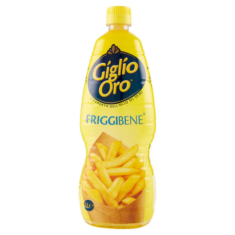6 x Carapelli Giglio Oro Friggibene Olio di semi di girasole con olio essenziale di coriandolo cooking oil, 100% Italian oil, 1 litre, sunflower oil with coriander essential oil