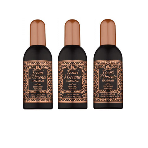 3x Tesori d'Oriente Eau de Toilette Hammam Olio di Argan e Fiori di Arancio Perfume Argan Oil and Orange Blossom 100 ml Eau de Toilette