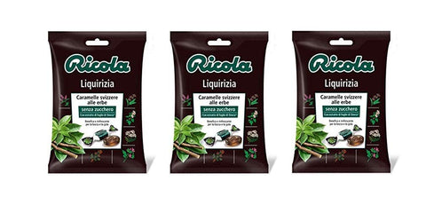 3x Ricola Liquirizia Bonbon Liquorice with Anise Refreshing without Sugar 70 g