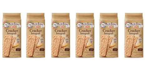6 x Mulino Bianco Crackers Biscuits Integrali 100% Whole Grain Salt Pastry 500 g Salted