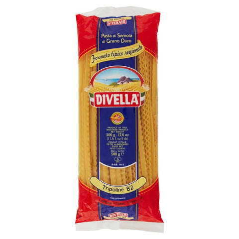 Divella Tripoline N. 82 Durum Wheat Semolina Pasta, Italian Pasta, 500 g Pack + Italian Gourmet Polpa di Pomodoro 400 g Tub, Pack of 10
