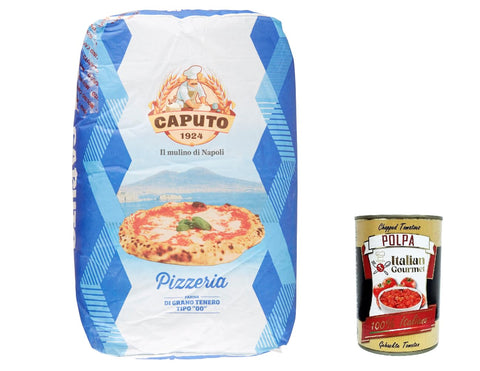 Caputo Pizzeria, Soft Wheat Flour Type "00" 25 kg, Caputo Blu Flour '00' + Italian Gourmet Polpa 400g