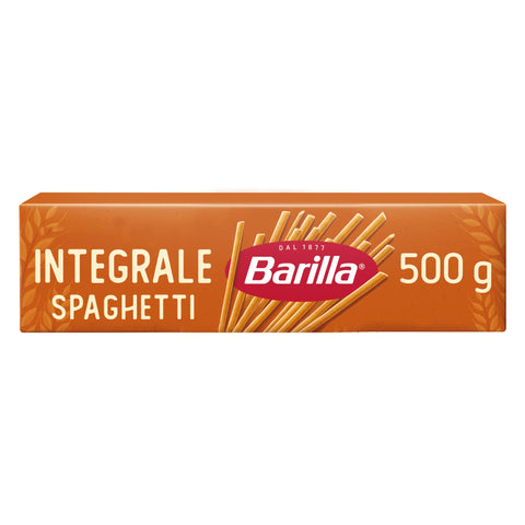 Barilla Pasta Integrale Spaghetti n.5 Whole Grain Durum Wheat with Natural Fibre, Pack of 10, 10 x 500 g