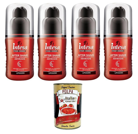 Intesa Pour Homme After Shave Antirughe Moisturising Against Wrinkles, Alcohol Free, 4 x 100 ml + Italian Gourmet Polpa 400 g