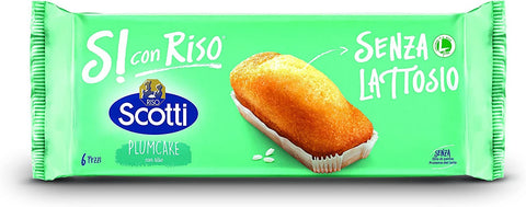 Riso Scotti PlumCake with Riso Senza Lattosio Plum Cake with Rice Lactose-free (6 x 31.7 g) 190 g Cake without Palm Oil without Milk Proteins, Pack of 3