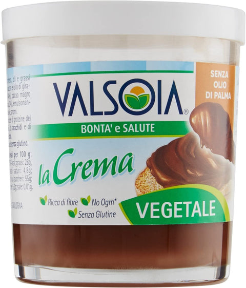 Valsoia Spreading Cream with Hazelnut and Low-Fat Cocoa for Vegans 200 g