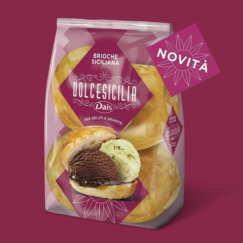 Dolcesicilia Brioche Siciliana per Gelato e Granita Sicilian Brioche for Ice Cream and Granita 10x 280g
