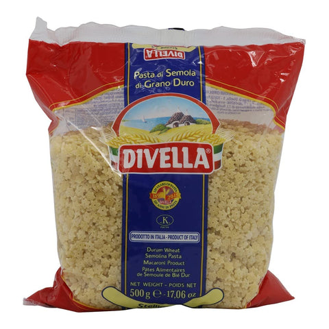 Divella Stelline N. 74 Durum Wheat Semolina Pasta, Italian Pasta, 500 g Pack + Italian Gourmet Polpa di Pomodoro, 400 g Tub, Pack of 24