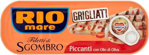 Rio Mare Filletti di Sgombro Spicy Grilled Mackerel Fillets with Olive Oil 120g