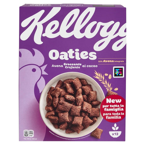 10x Kellogg's Oaties Avena Croccante al cacao Crunchy cocoa oat flakes 360g