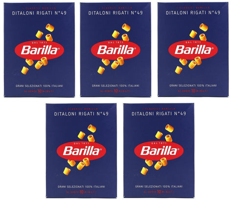 5x Pasta Barilla Ditaloni Rigati No. 49 Italian Noodles 500 g Pack