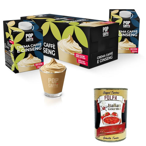 POP Caffè-Crema al Ginseng Ginseng Cream Gluten Free, Lactose Free, 100% Italian Milk and Cream 5 x 500 g + Italian Gourmet Polpa 400 g