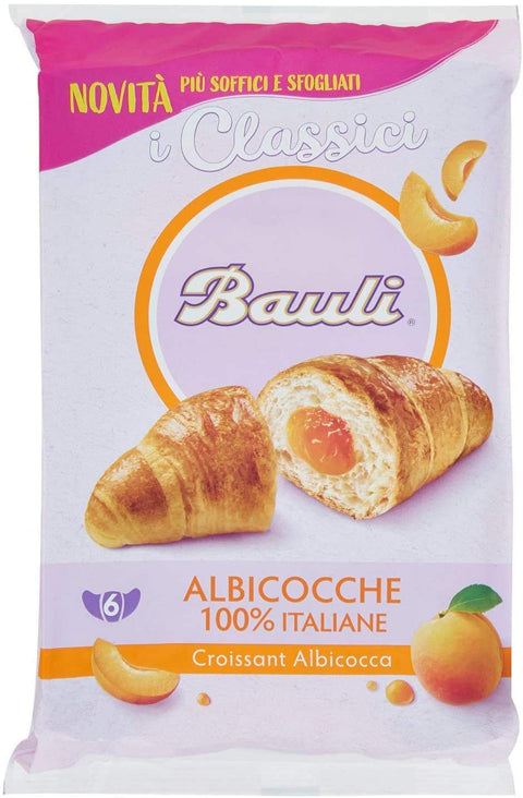 12 x Bauli Cornetti Albicocca Croissant Apricot Brioche Cake 100% Italian Apricots (6 x 50 g) 300 g