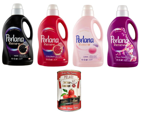 Perlana Renew Test Pack 1 x Renew Black 1 x Renew Pink 1 x Renew Colour 1 x Renew Flower Charm + Italian Gourmet Pelati 400 g