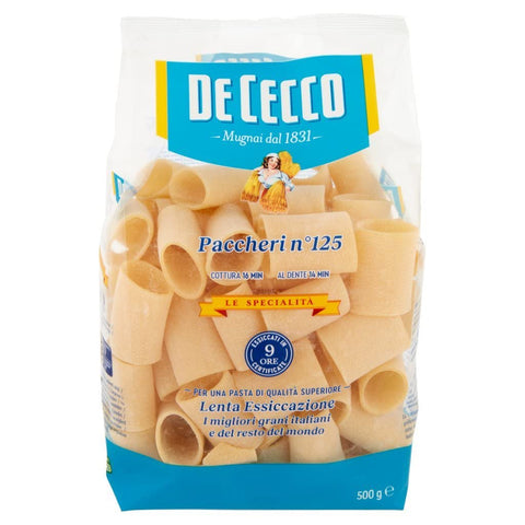 8x Pasta De Cecco Le specialita' 100% Italian Paccheri N°125 Pasta 500g + Italian Gourmet Polpa 400g