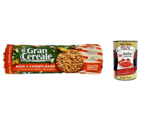 12 x Mulino Bianco Gran Cereale, Biscuit with Rice Cereals Multi Cereals 230 g + Itlaian Gourmet Polpa 400 g
