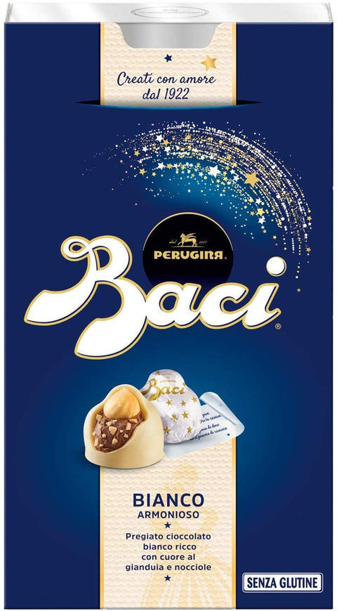3 x Perugina Baci Bijou Bianco White Chocolate Chocolates Filled with Gianduja and Hazelnut 200 g