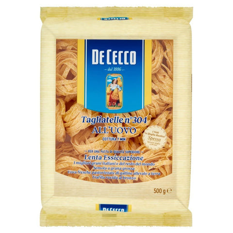 De Cecco Tagliatelle All'uovo Pasta with Egg No. 304 - 500 g + Italian Gourmet Polpa 500 g, Pack of 10