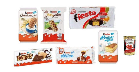 Children's Mix Box - Colazione Più, Pane e Cioc, Fiesta, Brioss, Cards, Délice | 6 Varieties Sweet Pastries & Snacks, Family Box - Fresh & Original from Italy + Italian Gourmet Polpa