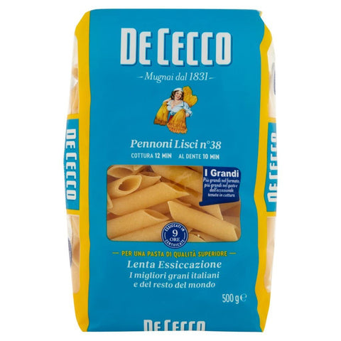 24x Pasta De Cecco 100% Italian Pennoni Lisci N°38 Pasta 500g + Italian Gourmet Polpa 400g