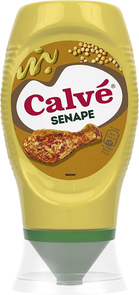 6 x Calvé Senape Fryer Sauce Sauce Mustard Spicy Taste Mustard 250 ml