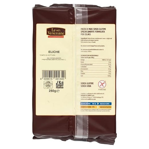 Le Veneziane Pasta di Mais Elicoidali, Senza Glutine, 100% Italian Corn Noodles, Gluten-Free. Gluten Free 12 x 250 g + Italian Gourmet Polpa 400 g