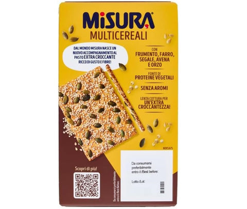 10x Misura Multicereali cracker croccanti ai 5 cereali con semi di zucca, sesamo e quinoa  200gr
