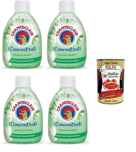 Chanteclair I Concentrate Laundry Perfume White Musk, Intense and Lasting Fragrance on the Hair, 4 x 220 ml + Italian Gourmet Polpa 400 g