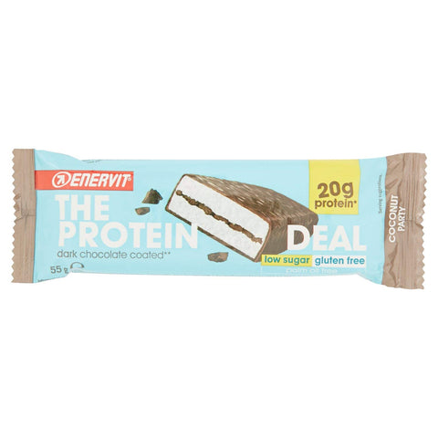 ENERVIT Protein Deal Bar | Protein Bar with 20 g Protein | High Protein Low Sugar Bar Gluten Free | (Coconut, Single Bar of 55 g)