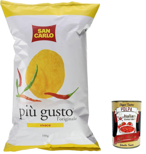 10 x San Carlo più gusto Vivace chips patatine potato chips salted 150 g chips + Italian gourmet polpa 400 g